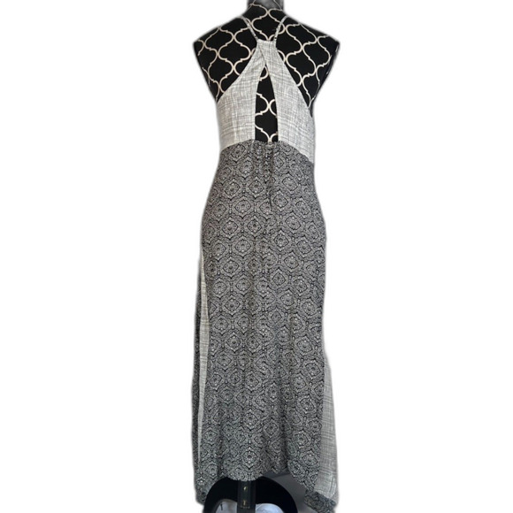 Lori + Mari Handkerchief Halter Maxi Dress Small Small Mixed Print Boho Hippie - Picture 12 of 13